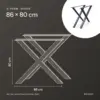 Maße X-Form 86 × 80 cm: 86 cm breit, 80 cm hoch