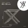 Medidas forma en X 86 × 80 cm: 86 cm de ancho, 80 cm de alto