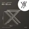 Dimensions forme en X 86 × 80 cm : 86 cm de large, 80 cm de haut