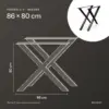 Misure forma a X 86 × 80 cm: 86 cm di larghezza, 80 cm di altezza